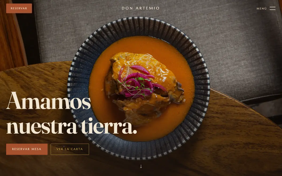 Captura del sitio Don Artemio