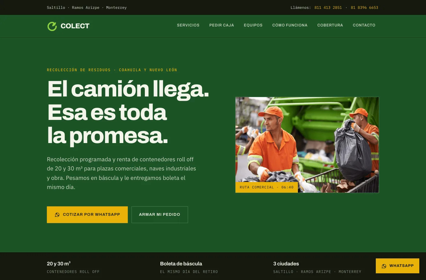 Captura del sitio E-Colect