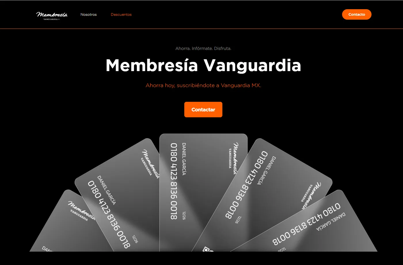 Captura del sitio Membresía Vanguardia