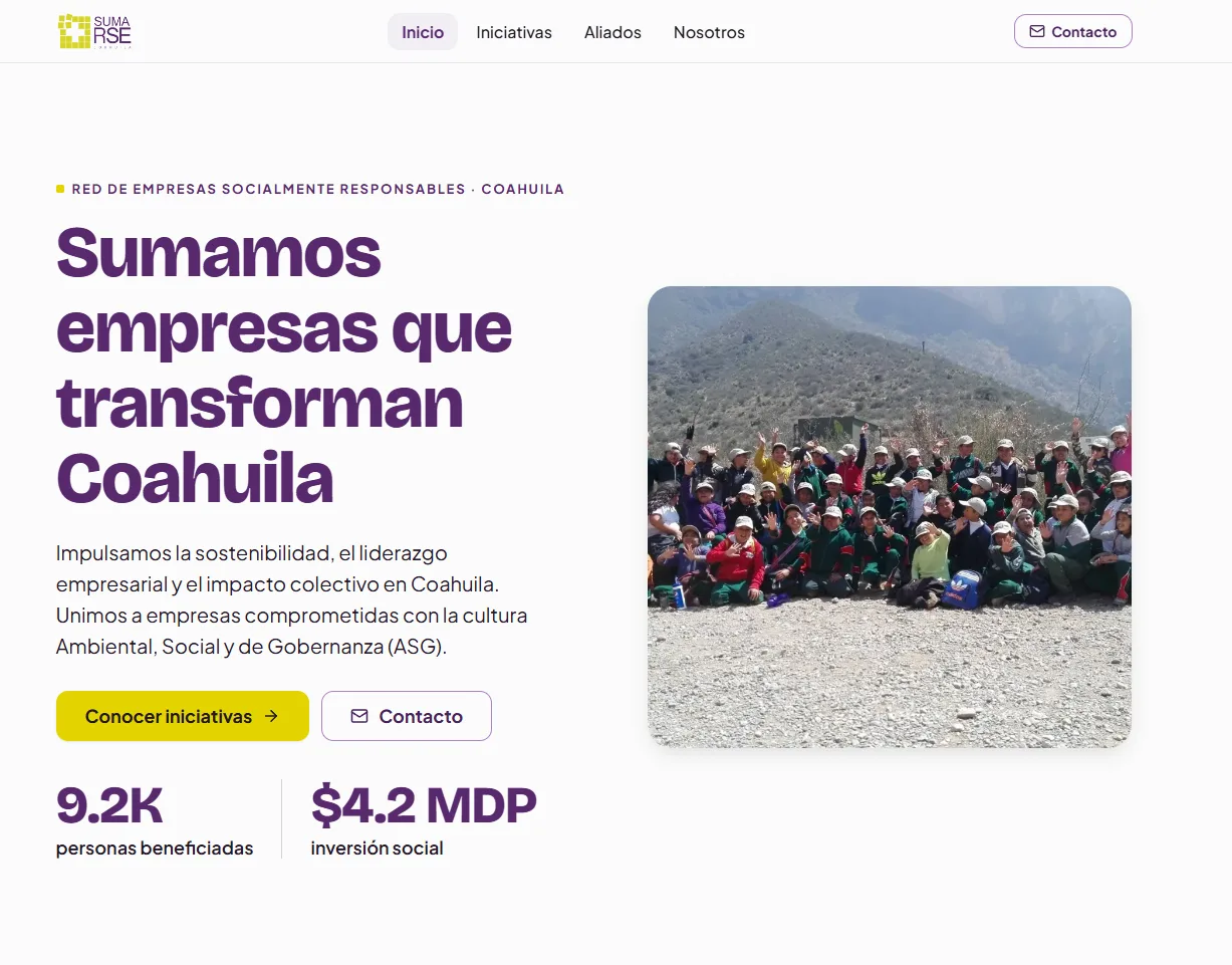 Captura del sitio RedSumaRSE